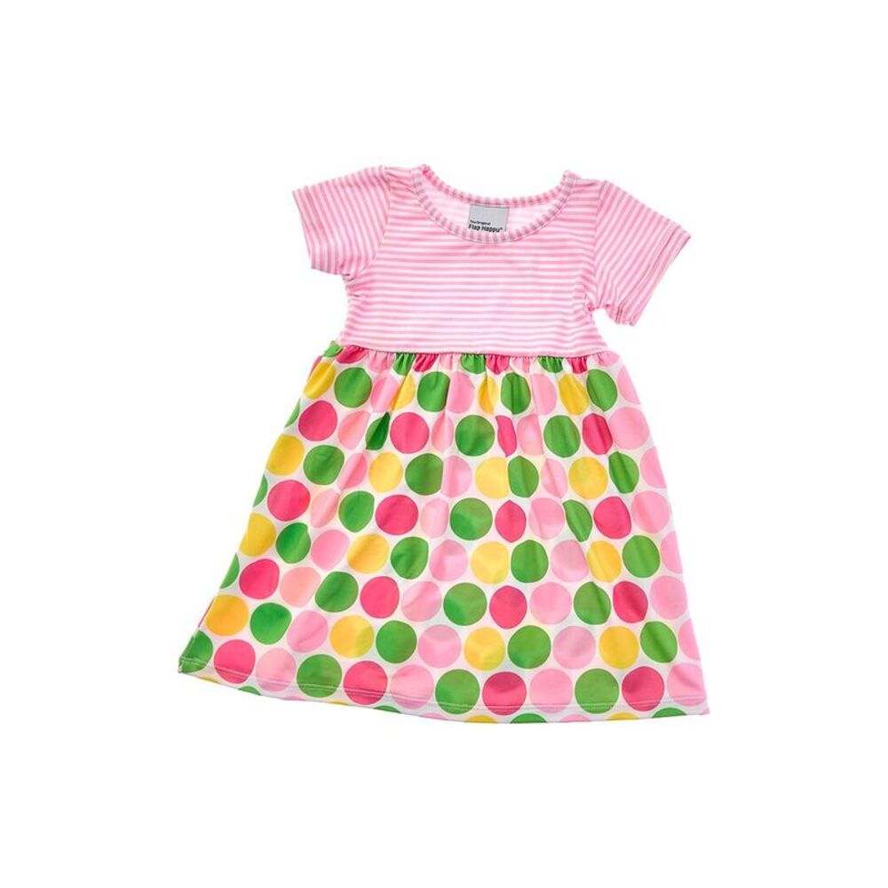 Flap Happy Girls Spring Dots Dress, Pink